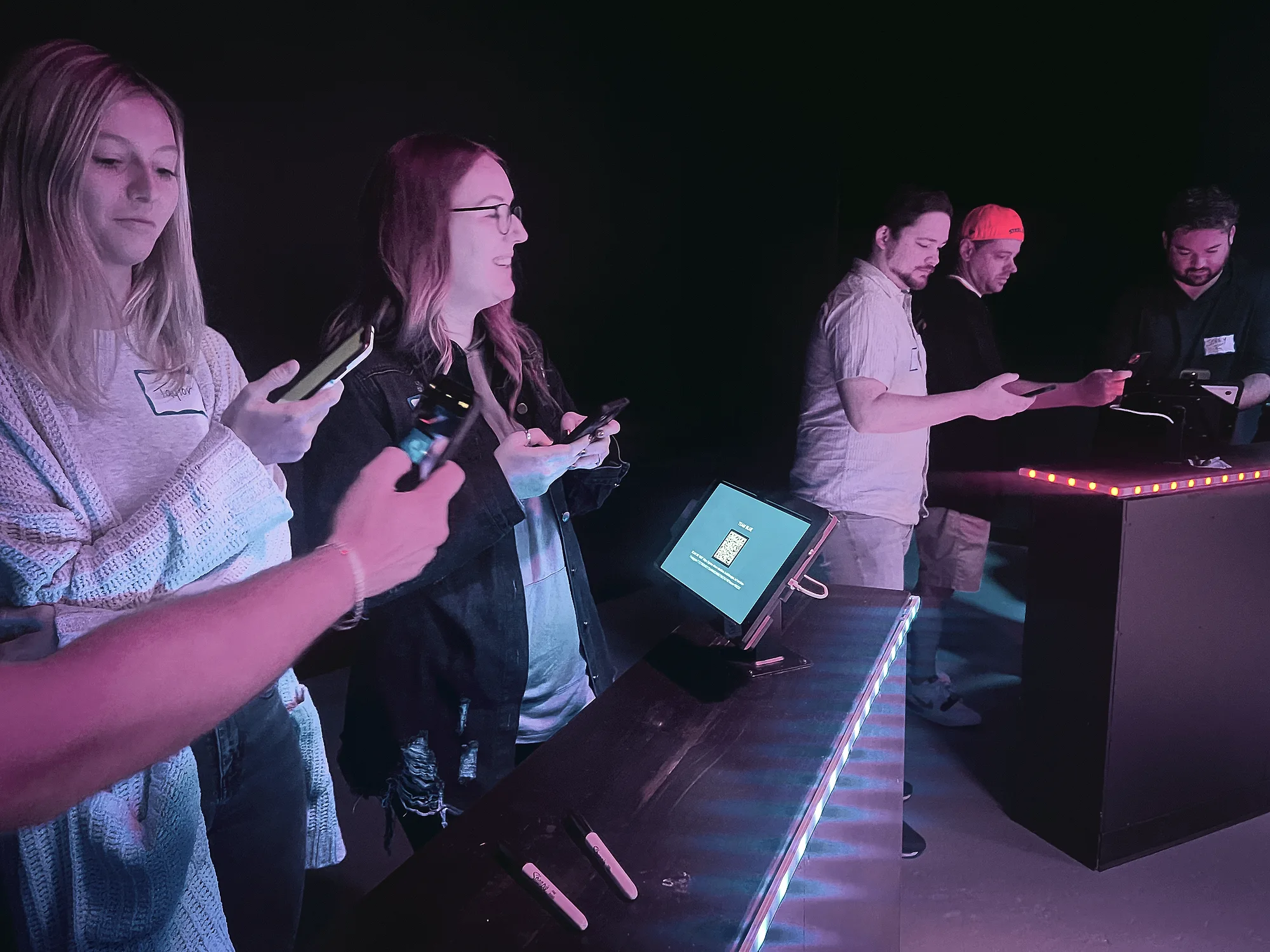 Guests buzzing in on the game show challenge
